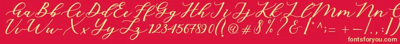fuente Cintya Script – Fuentes Amarillas Sobre Fondo Rojo