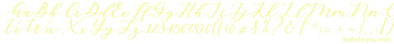 Cintya Script-Schriftart – Gelbe Schriften auf weißem Hintergrund