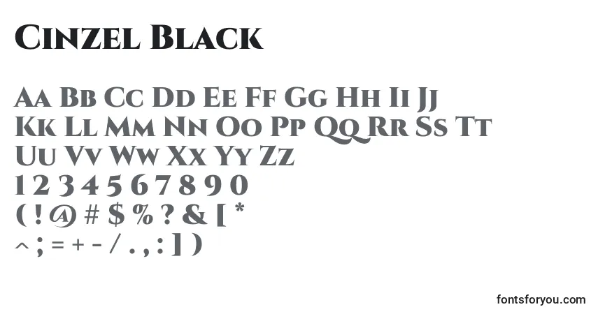 Cinzel Black-fontti – aakkoset, numerot, erikoismerkit