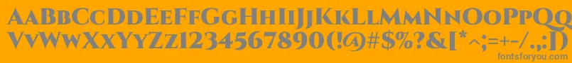 フォントCinzel Black – オレンジの背景に灰色の文字