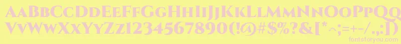 Шрифт Cinzel Black – розовые шрифты на жёлтом фоне