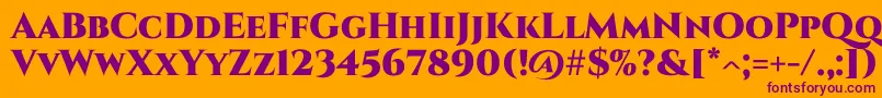 Cinzel Black-fontti – violetit fontit oranssilla taustalla