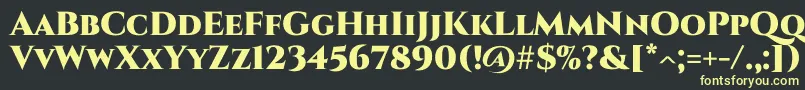 フォントCinzel Black – 黒い背景に黄色の文字