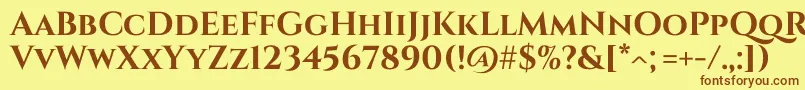 Czcionka Cinzel Bold – brązowe czcionki na żółtym tle