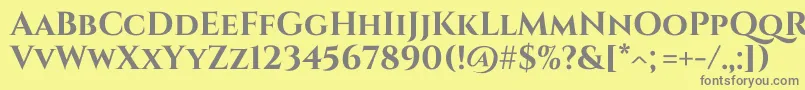 フォントCinzel Bold – 黄色の背景に灰色の文字