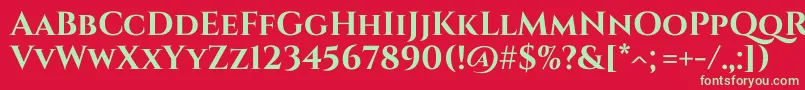 Cinzel Bold Font – Green Fonts on Red Background