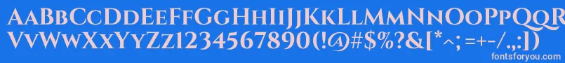 Czcionka Cinzel Bold – różowe czcionki na niebieskim tle