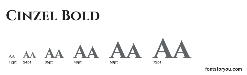 Размеры шрифта Cinzel Bold