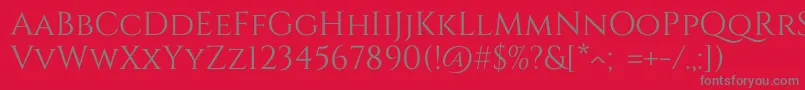 Cinzel Regular Font – Gray Fonts on Red Background