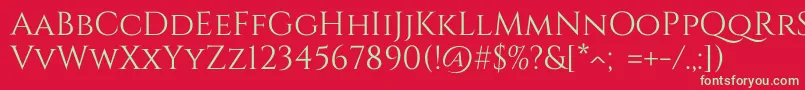 Cinzel Regular Font – Green Fonts on Red Background