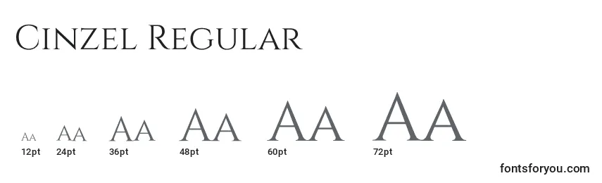 Размеры шрифта Cinzel Regular