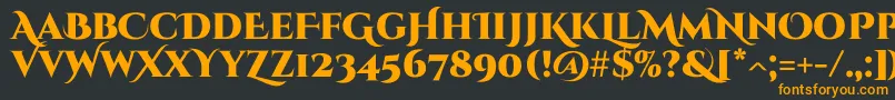 CinzelDecorative Black-fontti – oranssit fontit mustalla taustalla