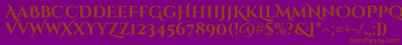 CinzelDecorative Bold-Schriftart – Braune Schriften auf violettem Hintergrund