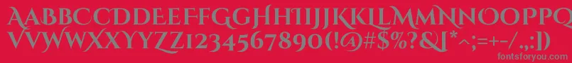 フォントCinzelDecorative Bold – 赤い背景に灰色の文字