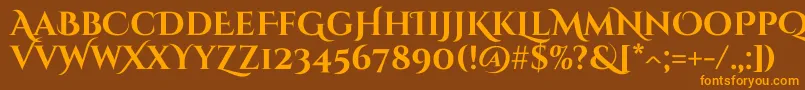 CinzelDecorative Bold Font – Orange Fonts on Brown Background