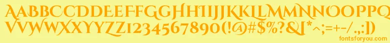 CinzelDecorative Bold Font – Orange Fonts on Yellow Background