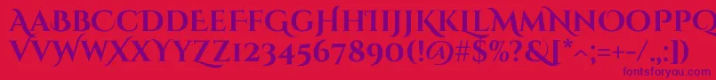 CinzelDecorative Bold-Schriftart – Violette Schriften auf rotem Hintergrund