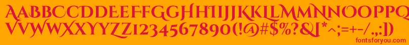 CinzelDecorative Bold Font – Red Fonts on Orange Background