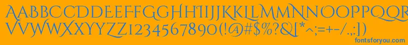 CinzelDecorative Regular Font – Blue Fonts on Orange Background
