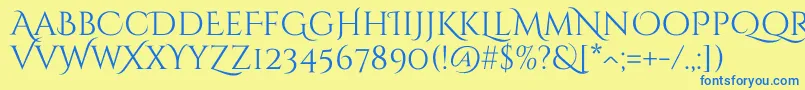 CinzelDecorative Regular Font – Blue Fonts on Yellow Background