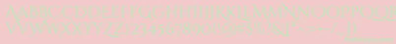 CinzelDecorative Regular-Schriftart – Grüne Schriften auf rosa Hintergrund