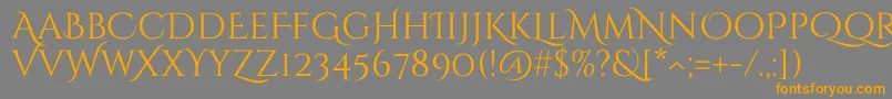Więcej informacji o czcionce CinzelDecorative Regular Czcionka CinzelDecorative Regular – pomarańczowe czcionki na szarym tle