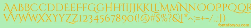 CinzelDecorative Regular Font – Orange Fonts on Green Background