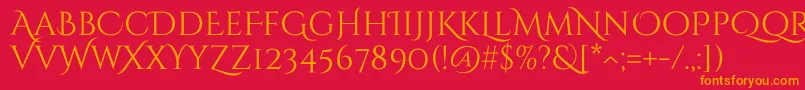 Police CinzelDecorative Regular – polices orange sur fond rouge