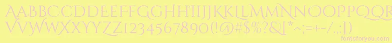 CinzelDecorative Regular Font – Pink Fonts on Yellow Background