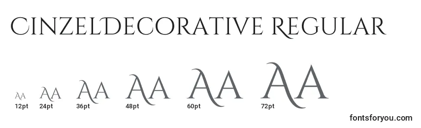 CinzelDecorative Regular Font Sizes