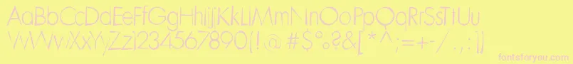 Chaossanslight-fontti – vaaleanpunaiset fontit keltaisella taustalla