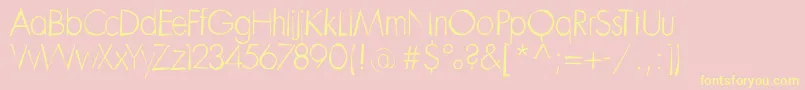 Chaossanslight-Schriftart – Gelbe Schriften auf rosa Hintergrund