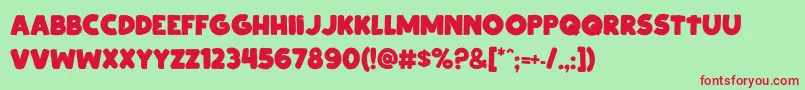 Cipitillo-Schriftart – Rote Schriften auf grünem Hintergrund