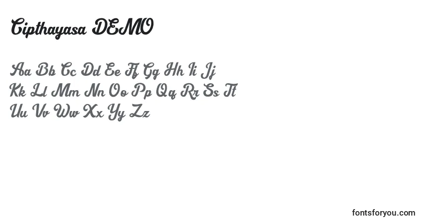 Schriftart Cipthayasa DEMO – Alphabet, Zahlen, spezielle Symbole