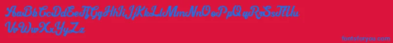 Cipthayasa DEMO-Schriftart – Blaue Schriften auf rotem Hintergrund