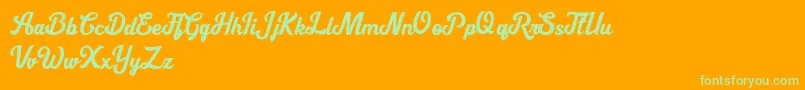 Cipthayasa DEMO-Schriftart – Grüne Schriften auf orangefarbenem Hintergrund