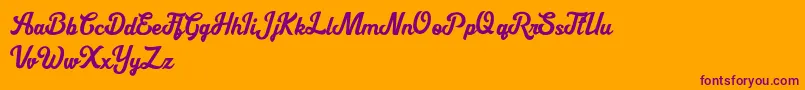 Cipthayasa DEMO-Schriftart – Violette Schriften auf orangefarbenem Hintergrund