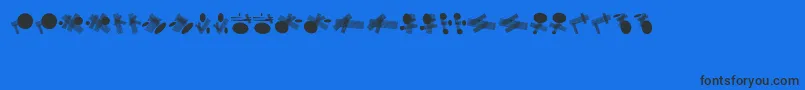 フォントCircleandLine – 黒い文字の青い背景