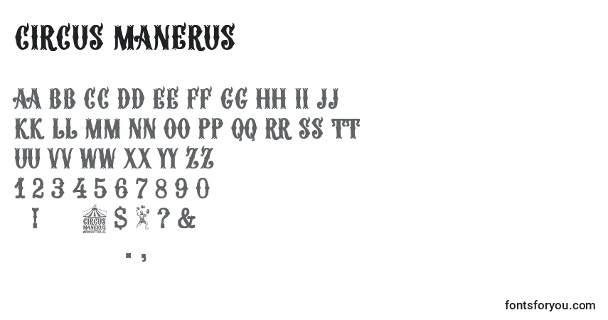 Schriftart Circus Manerus – Alphabet, Zahlen, spezielle Symbole