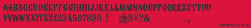 Lisätietoja Circus Manerus-fontista Circus Manerus-fontti – mustat fontit punaisella taustalla