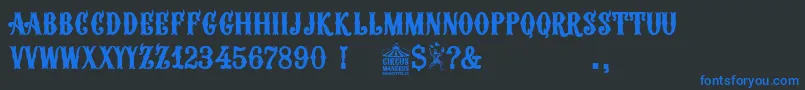 Circus Manerus Font – Blue Fonts on Black Background