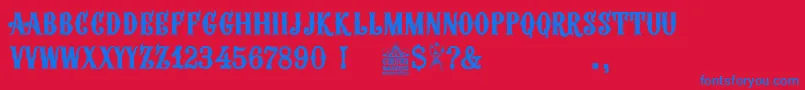 Weitere Informationen zur Circus Manerus-Schriftart Circus Manerus-Schriftart – Blaue Schriften auf rotem Hintergrund