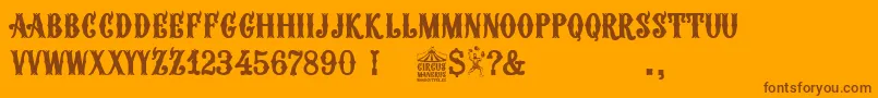 Circus Manerus Font – Brown Fonts on Orange Background