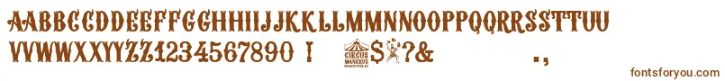 Circus Manerus-fontti – ruskeat fontit valkoisella taustalla