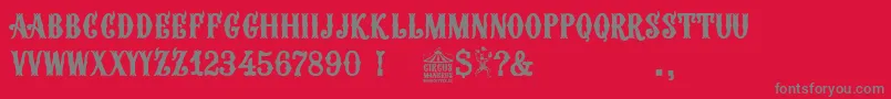 フォントCircus Manerus – 赤い背景に灰色の文字