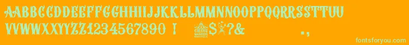 Circus Manerus Font – Green Fonts on Orange Background