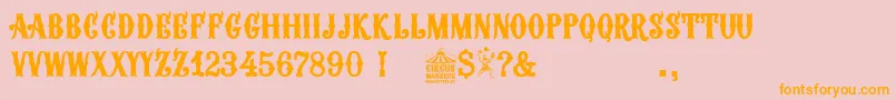 Circus Manerus Font – Orange Fonts on Pink Background