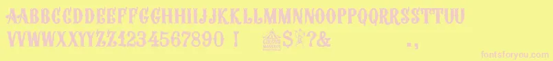 Circus Manerus Font – Pink Fonts on Yellow Background