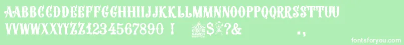 Circus Manerus Font – White Fonts on Green Background