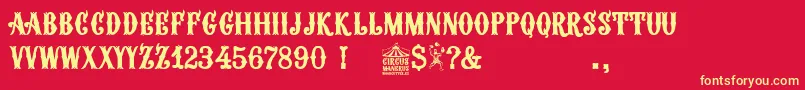 Circus Manerus Font – Yellow Fonts on Red Background